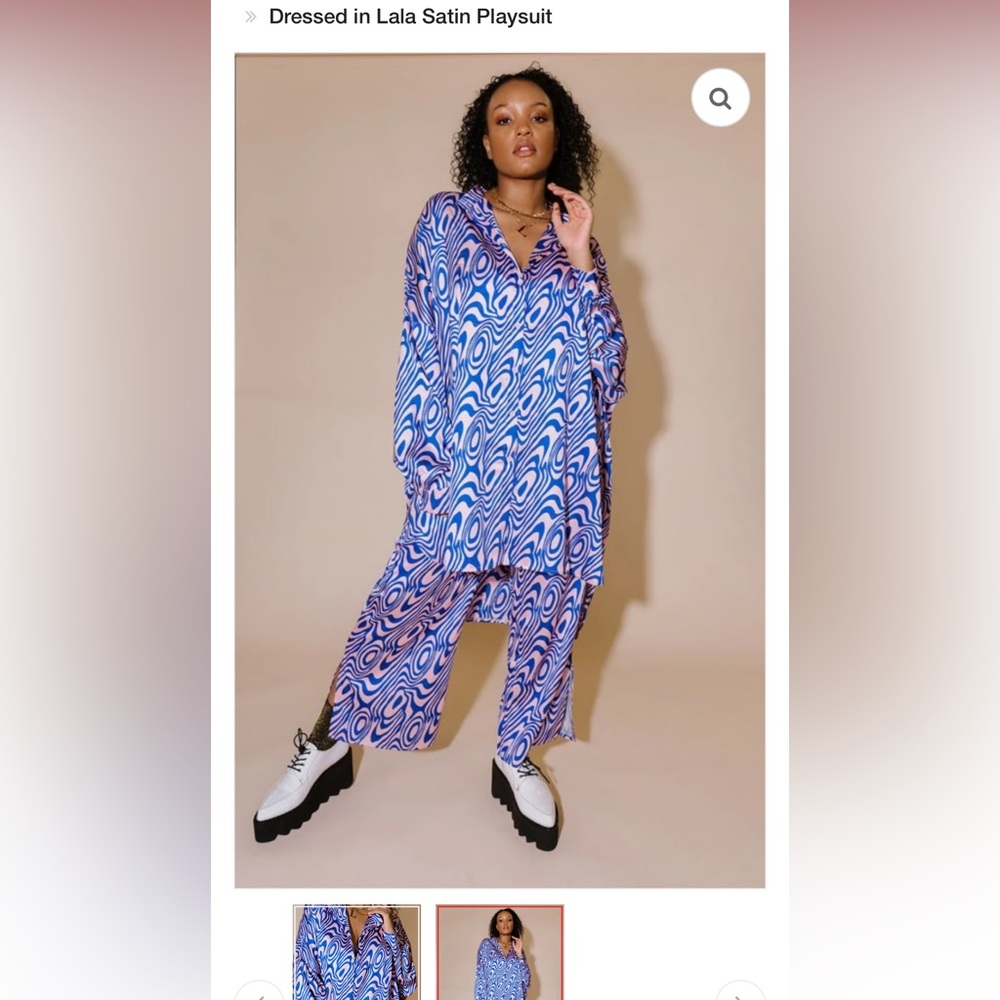 Dressed in LALA Swirl Satin Playsuit